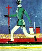 Kazimir Malevich running man oil painting